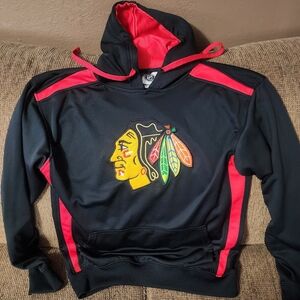 Unisex NHL Chicago Black Hawk Red and Black Apparel Hoodie Sz.Medium